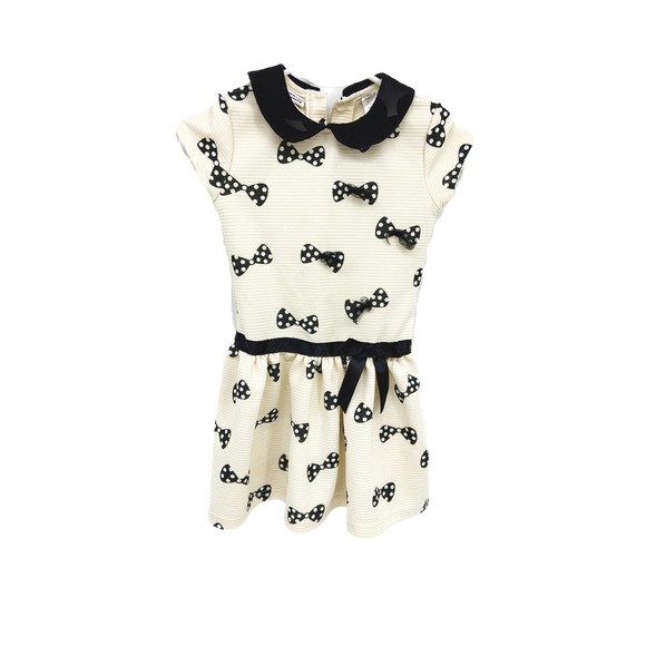 Blueberi Boulevard Girls' Short Sleeve 3D Bow Drop Waist Knit Dress Size 6X - Picture 1 of 4